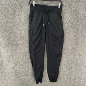 Lululemon Dance Studio Jogger Pants Womens 2 Black Woven Mid Rise Full Length